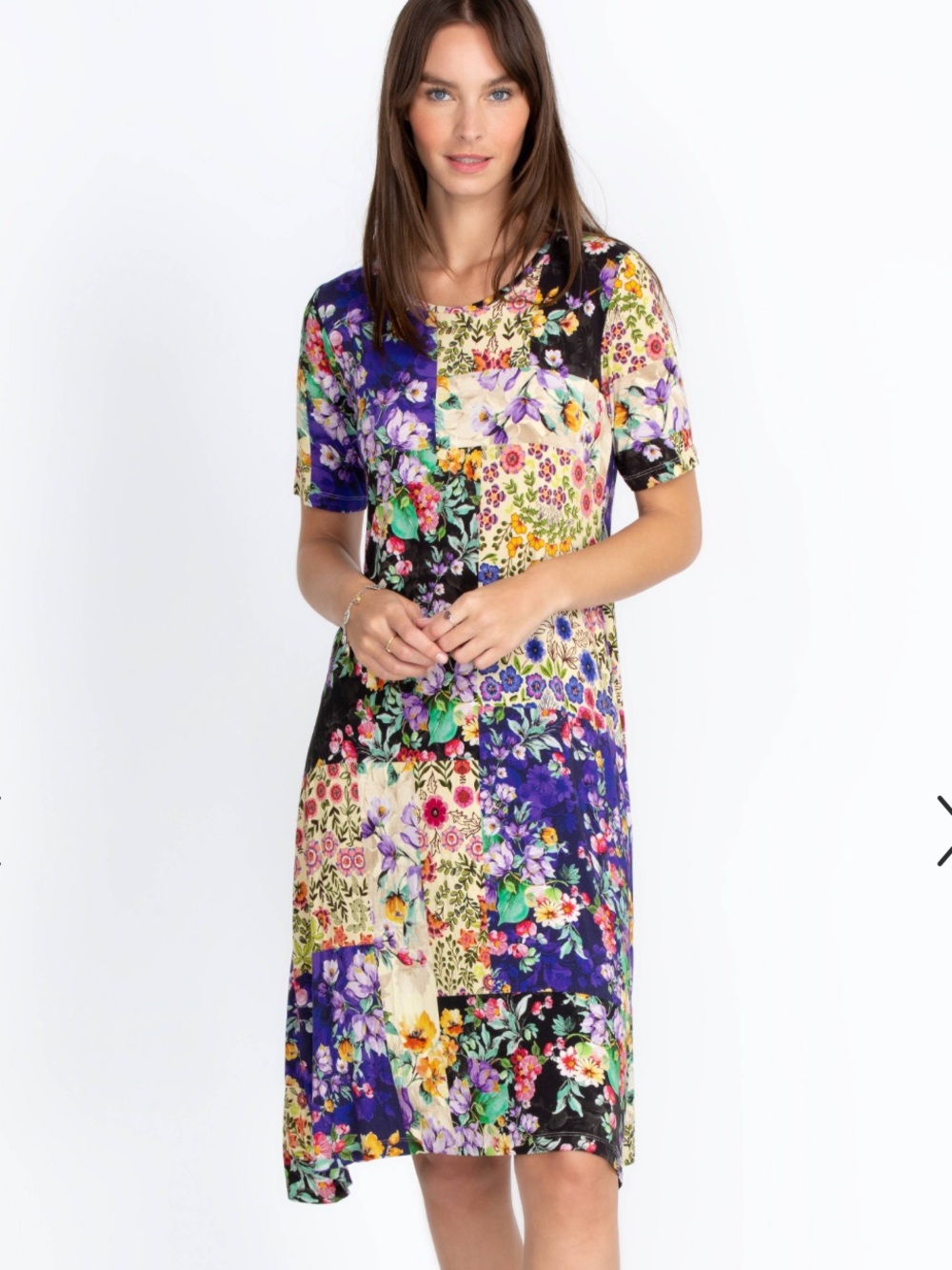 Johnny Was Sky Flower Swing Dress Size S